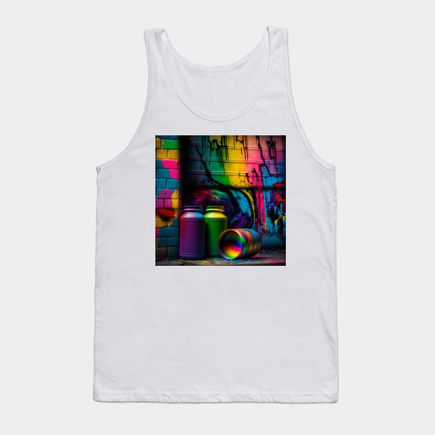 Living Life in Colour Paint Barrel Graffiti Tank Top by AICreateWorlds